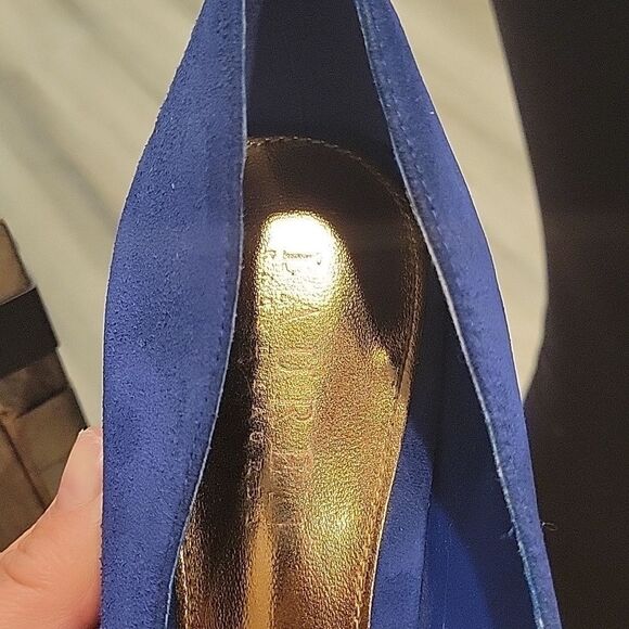 Ralph Lauren Blue Suede 4 In Classic Heels - Picture 6 of 7